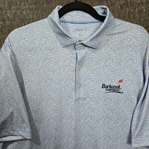 Johnnie-O Polo Shirt Men's XL Featherweight Performance Golf Stretch Floral Blue